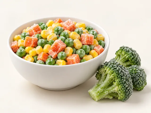 Frozen mixed vegetables and broccoli